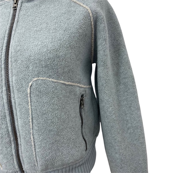 Sashimi Full Zip Hooded Jacket with Pockets Light Blue and Cream Size Small - Picture 6 of 9